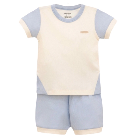 Đồ bộ Uala vải Tăm 3954 6-9M - Xanh dương