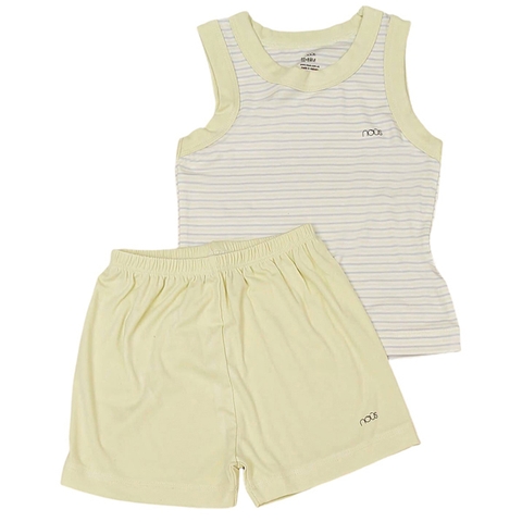 Bộ Nous 12-18M ba lỗ Petit kẻ xanh lá