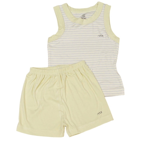 Bộ Nous 9-12M ba lỗ Petit kẻ xanh lá