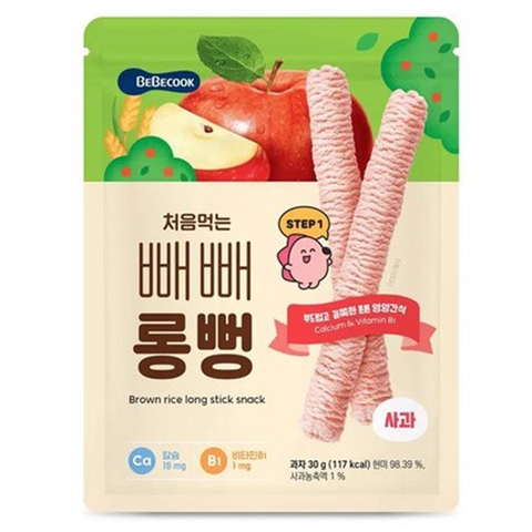 Bánh gạo lứt thanh dài Bebecook vị táo 7M+