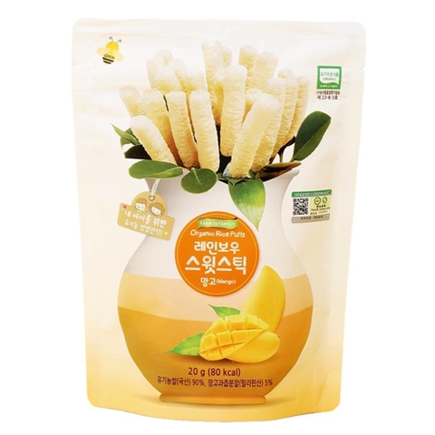 Bánh gạo que hữu cơ Farm To Family vị xoài 6M+