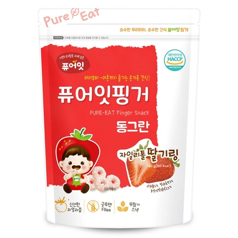 Bánh gạo lứt dạng vòng Neabro vị dâu tây 6M+