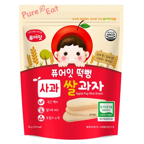 Bánh gạo thanh dài Organic Naebro Pure Eat vị táo 6M+ 30g