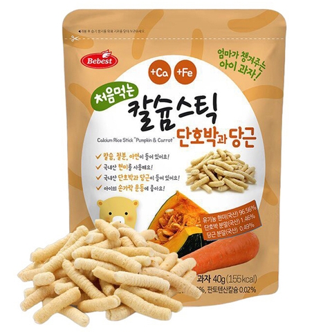 Bánh gạo que Bebest  vị bí đỏ, cà rốt 6M+