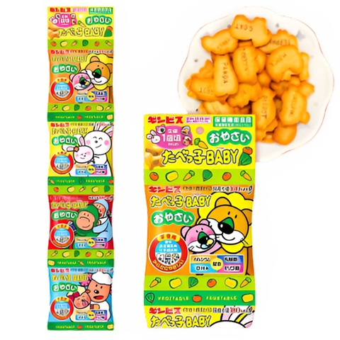 Bánh quy hình thú Ginbis bổ sung DHA vị rau củ 14g 1Y+