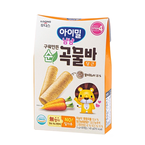 Bánh cuộn ngũ cốc Ildong vị cà rốt cho bé từ 9 tháng tuổi 40g