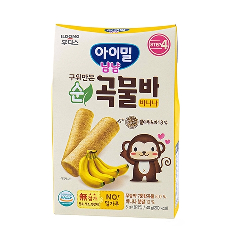 Bánh cuộn ngũ cốc Ildong vị chuối cho bé từ 9 tháng tuổi 40g