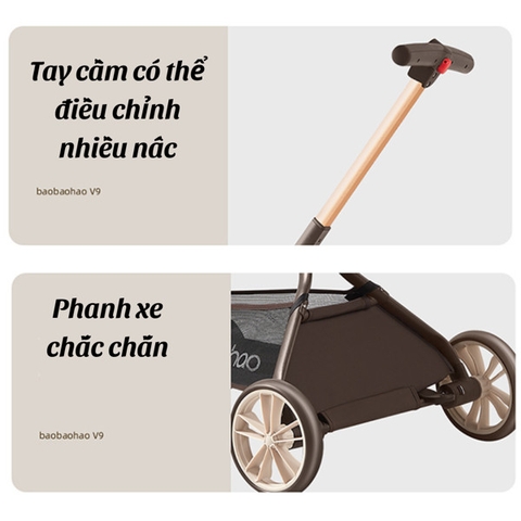 Xe đẩy thông minh Baobaohao V9 - Nâu