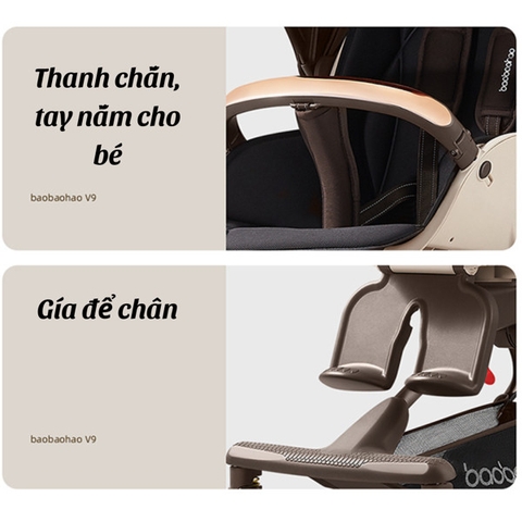 Xe đẩy thông minh Baobaohao V9 - Nâu