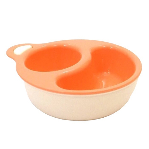 Bộ bát ăn dặm Inomata chia ngăn 2 trong 1 - Hồng