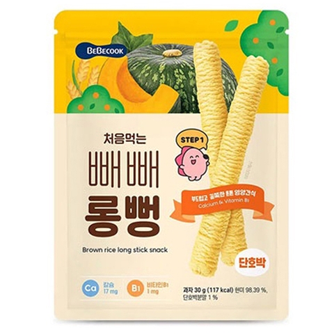 Bánh gạo lứt thanh dài Bebecook vị bí ngô 7M+