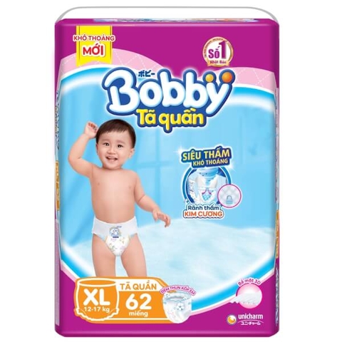 Bỉm - Tã quần Bobby size XL 62 miếng (12-17kg) - (giao bao bì ngẫu nhiên)
