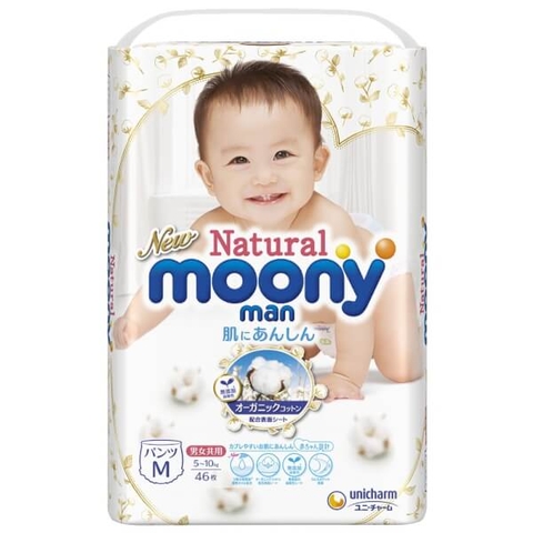 Bỉm - Tã quần Moony Natural size M 46 miếng (6-11kg)