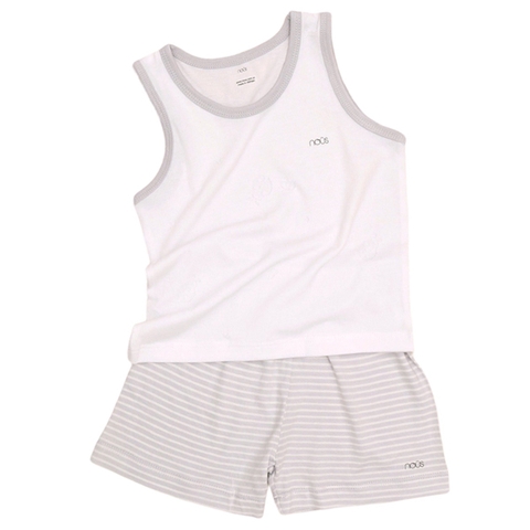 Bộ ba lỗ Nous trắng dệt hình bọ rùa 2Y