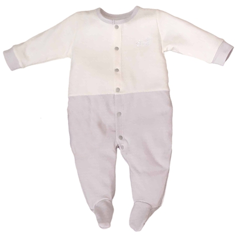 Bộ body Nous 0-3M có tất ghi nhạt trắng