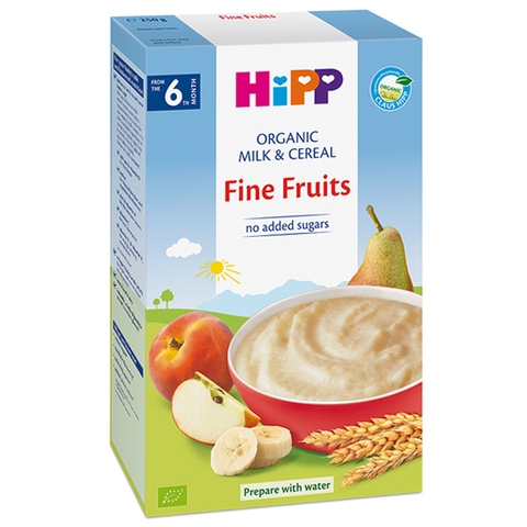 Bột ăn dặm HiPP táo chuối lê mơ cho bé từ 6 tháng tuổi 250g