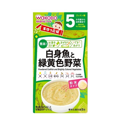Bột ăn dặm Wakodo vị cá tuyết, rau củ cho bé từ 5 tháng tuổi 18.4g