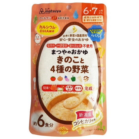 Bột cháo ăn dặm Matsuya vị nấm và 4 loại rau củ cho bé từ 6 tháng tuổi 42g