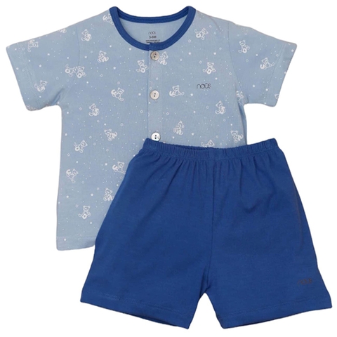 Nous Cài thẳng cộc Petit xanh dương hoạ tiết 3M