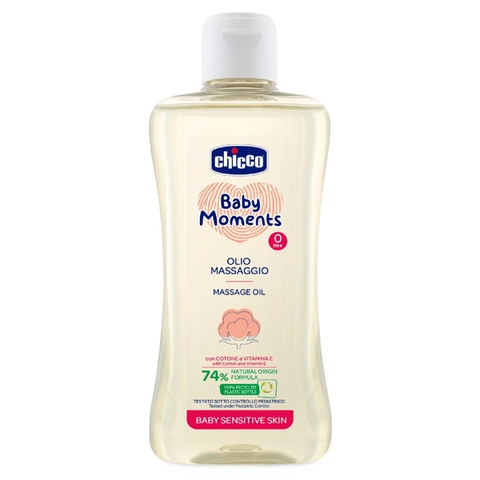 Dầu massage chiết xuất hạt bông Chicco 200ml 0M+
