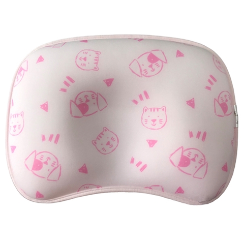 Gối chống bẹt đầu Little Love sợi bột ngô họa tiết màu hồng