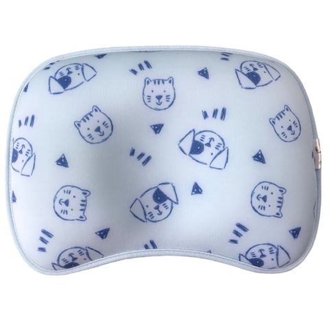 Gối chống bẹt đầu Little Love sợi bột ngô họa tiết màu xanh