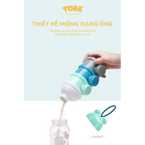 Hộp chia sữa 3 tầng Tobé - Xanh