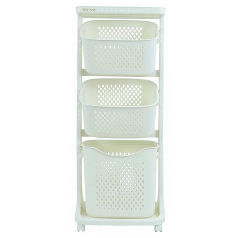 Kệ 3 tầng Việt Nhật có bánh xe - Trắng