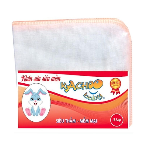 Khăn sữa siêu mềm 3 lớp Kachoobaby 24x28cm (giao màu ngẫu nhiên)
