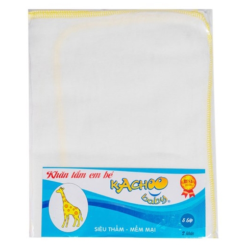 Set 2 khăn tắm Kachoo Baby 5 lớp 70x80cm (giao màu ngẫu nhiên)