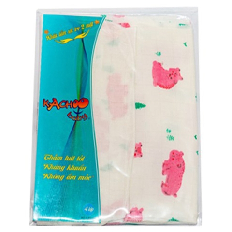 Khăn tắm sợi tre Kachoo Baby 2 mặt 4 lớp 80x80cm (giao họa tiết ngẫu nhiên)