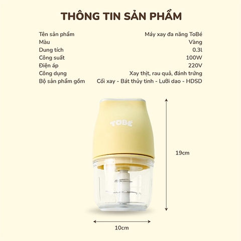 Máy xay ăn dặm Tobé 9105A 0.3 lít