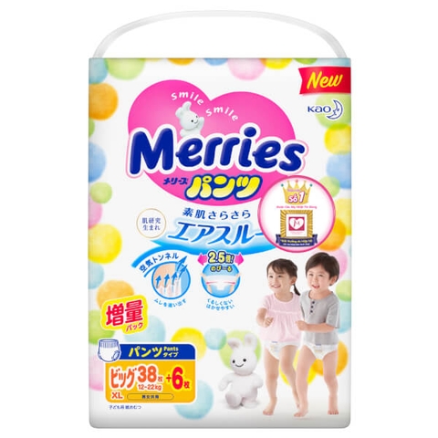 Bỉm - Tã quần Merries size XL 38 miếng (12-22kg)