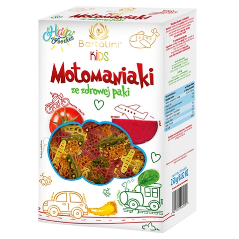 Mì nui rau củ Bartolini hình xe động cơ 250g 10M+