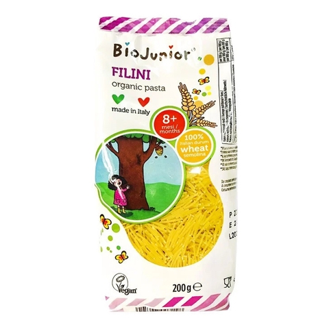 Mì ăn dặm Bio Junior hữu cơ dạng sợi 200g 8M+