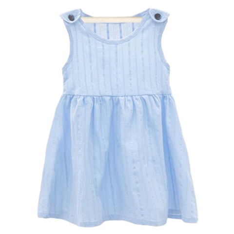 Váy bé gái cúc vai Mompa 85MP616 1Y - Xanh