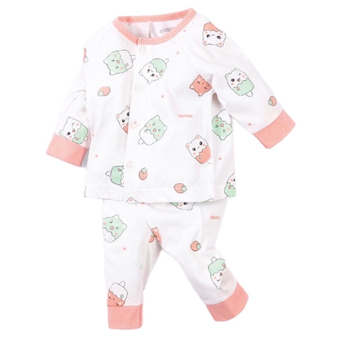 Bộ Mompa 6-9M cài giữa dài tay 66MP809 - Trắng