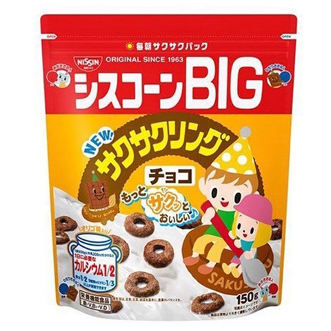 Ngũ cốc Nissin Ciscorn vị sô cô la vòng 150g 1Y+