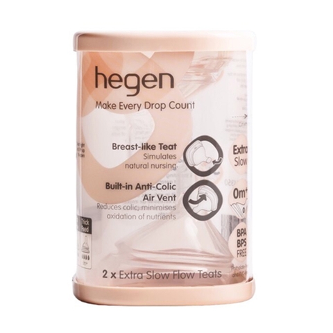 Núm ty thay thế bình sữa Hegen size M (0M+, lỗ tròn, 1 tia)