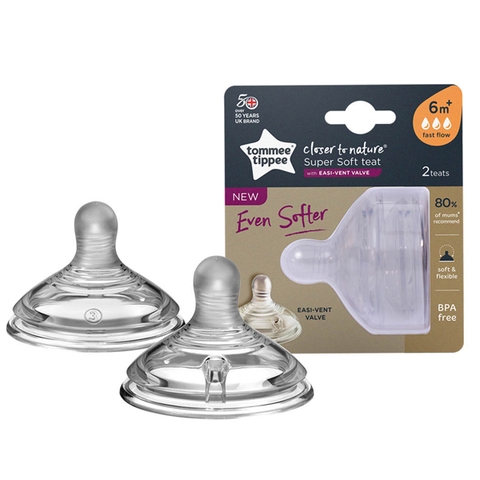 Núm ty thay thế bình sữa Tommee Tippee size từ 6 tháng