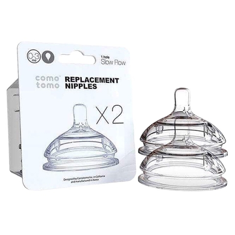 Núm ty thay thế bình sữa Comotomo size S (0M+, lỗ tròn, 1 tia)