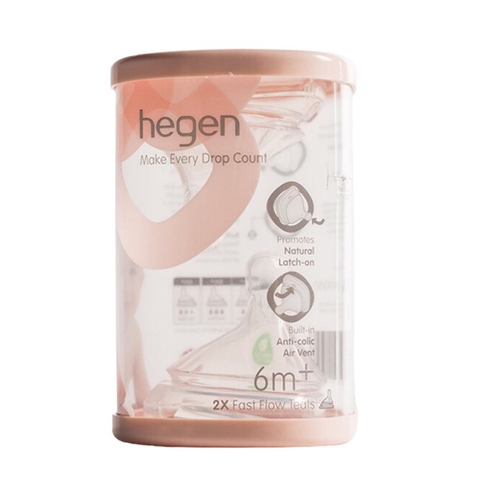 Núm ty thay thế bình sữa Hegen size L (6M+, lỗ tròn, 3 tia)