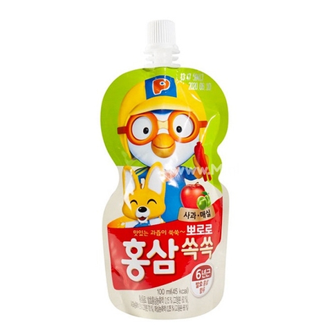 Nước hồng sâm Pororo vị táo 100ml 3Y+