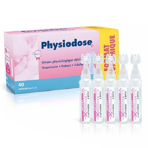 Nước muối sinh lý Physiodose Pháp 0M+ 40 ống x 5ml