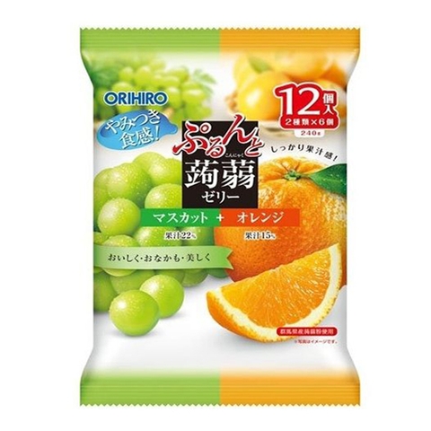 Thạch Orihiro vị nho xanh và cam cho bé từ 1 tuổi 240g