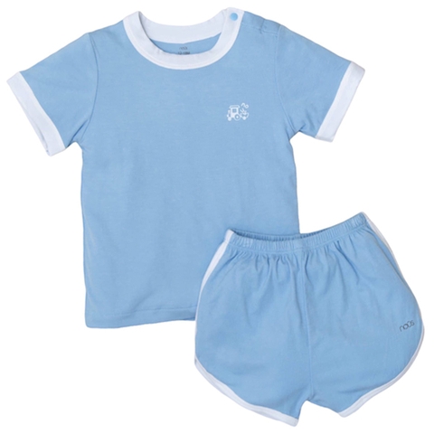 Bộ Nous 18-24M cài vai cộc Petit xanh dương