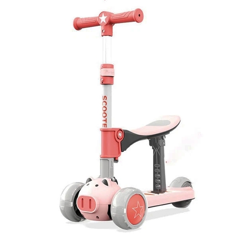 Xe scooter Umoo 2 trong 1 - Hồng