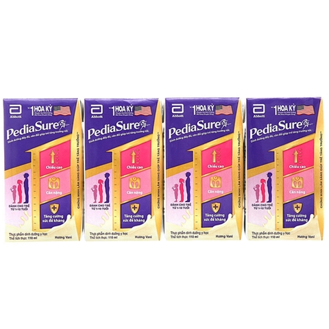 Sữa pha sẵn Pediasure hương vani 110ml (lốc 4 hộp)