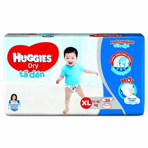 Bỉm - Tã dán Huggies size XL 38 miếng (11-16kg) - (giao bao bì ngẫu nhiên)