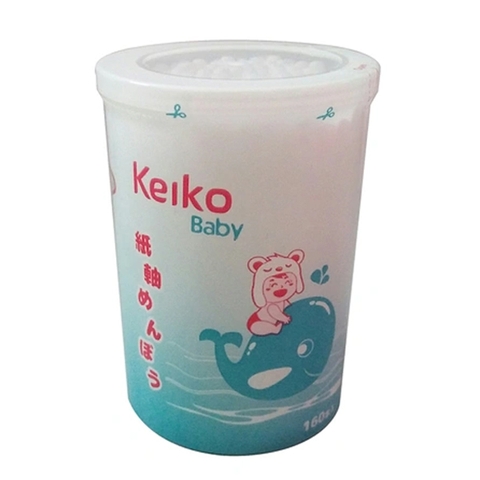 Tăm bông Keiko 1 đầu xoắn, 1 đầu tròn 160 que